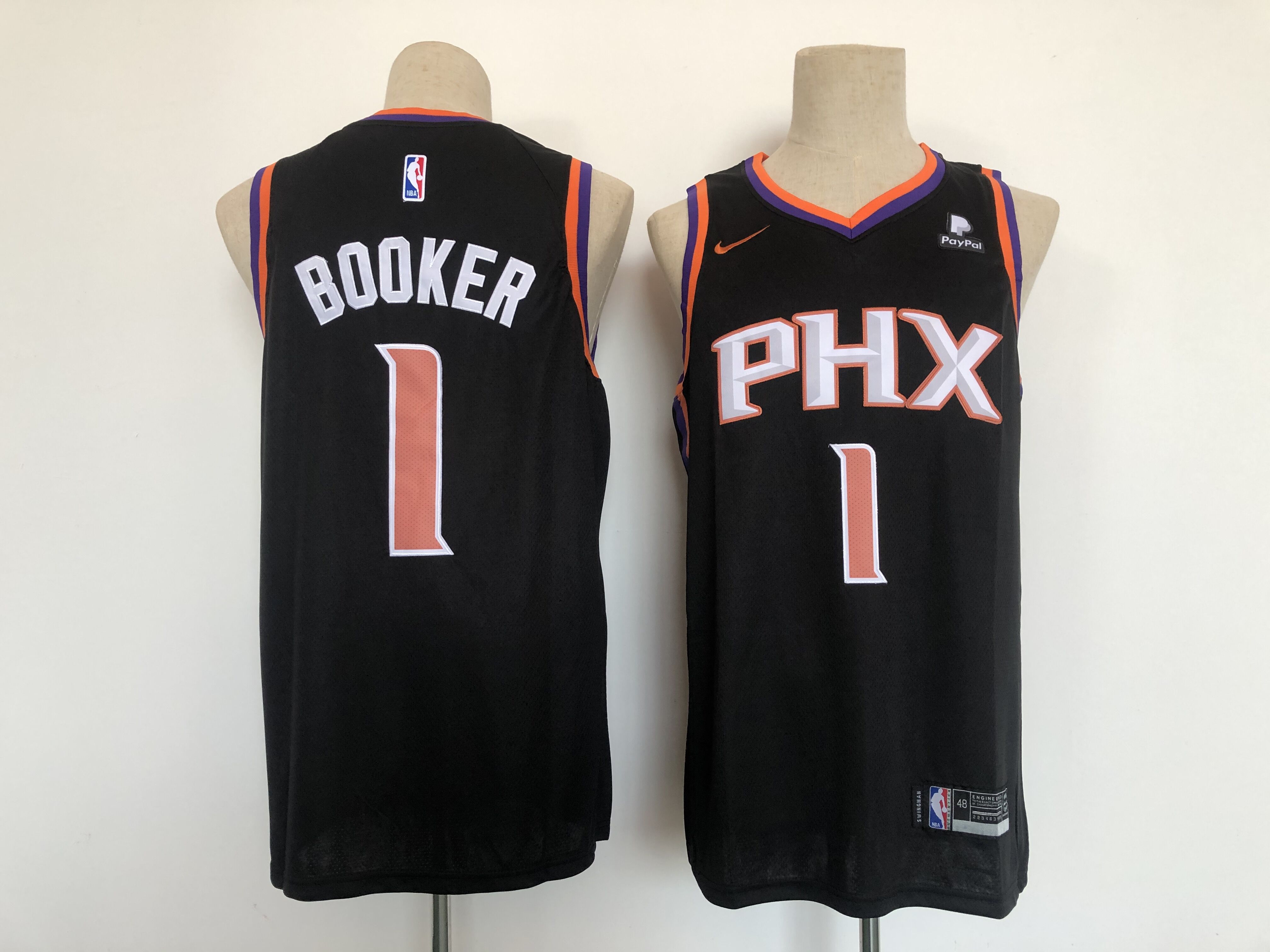 Cheap Men Phoenix Suns 1 Booker Black Game Nike 2021 NBA Jersey